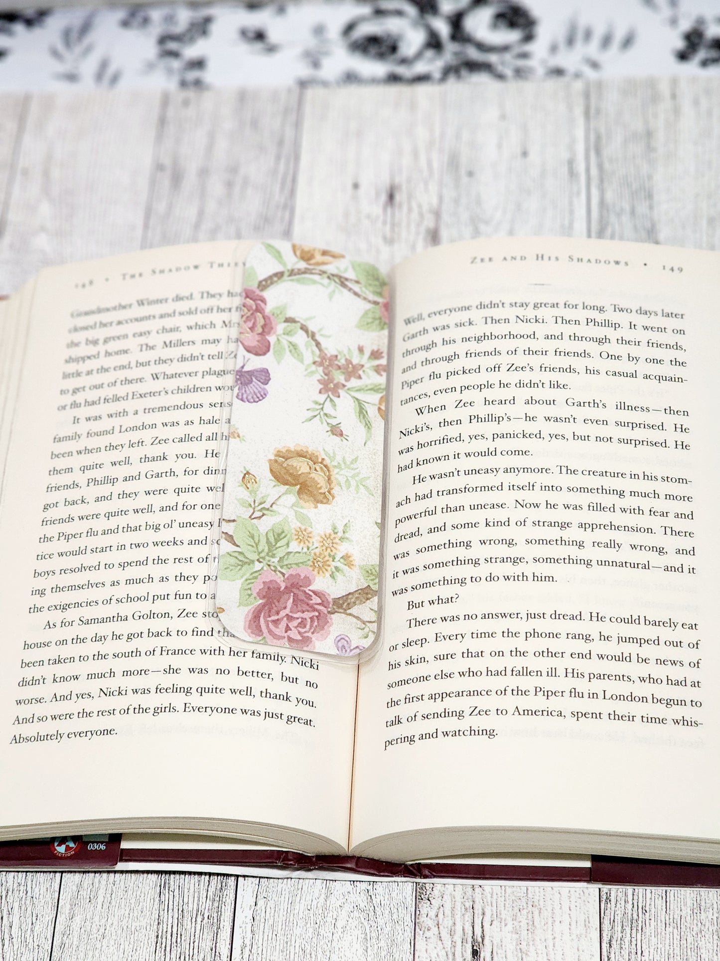Pink Rose Purple Back BookMark