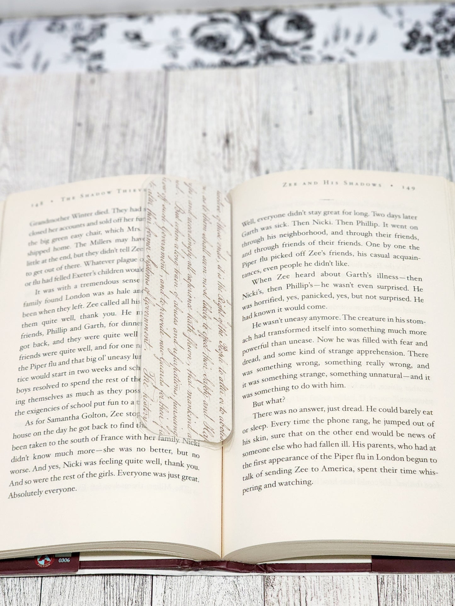 Tan & Green Script Bookmark