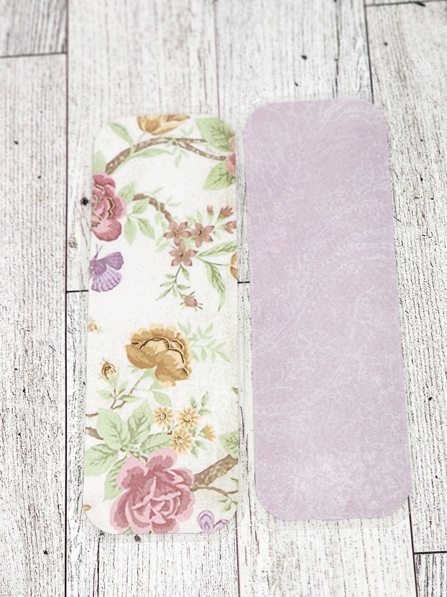 Pink Rose Purple Back BookMark