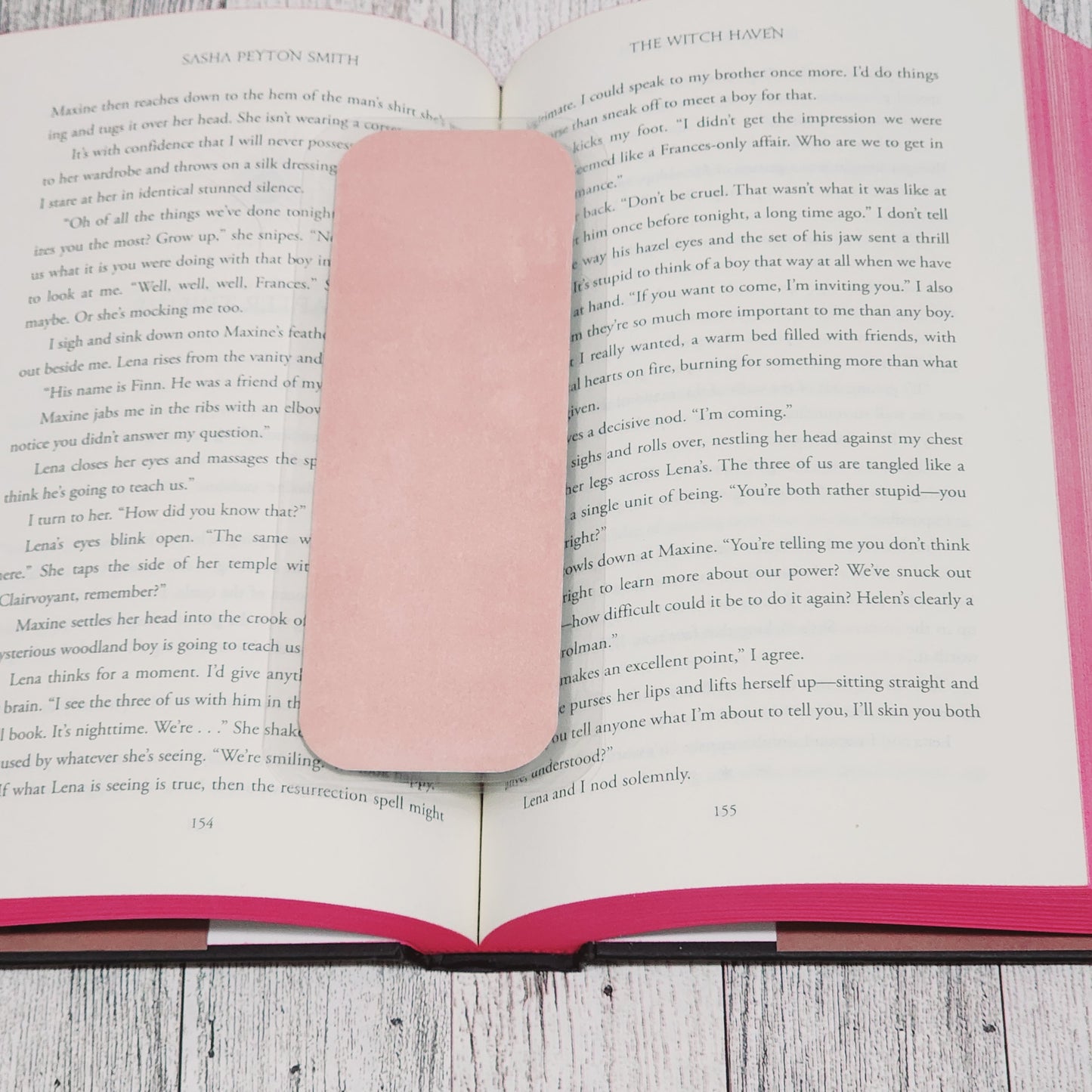 White-lined Flowers Blue Bookmark
