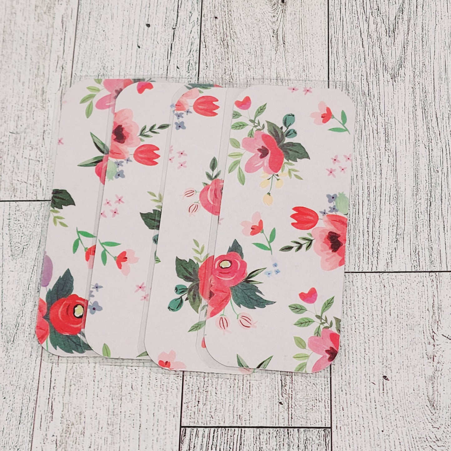 Pink Flowers On Black Bookmark