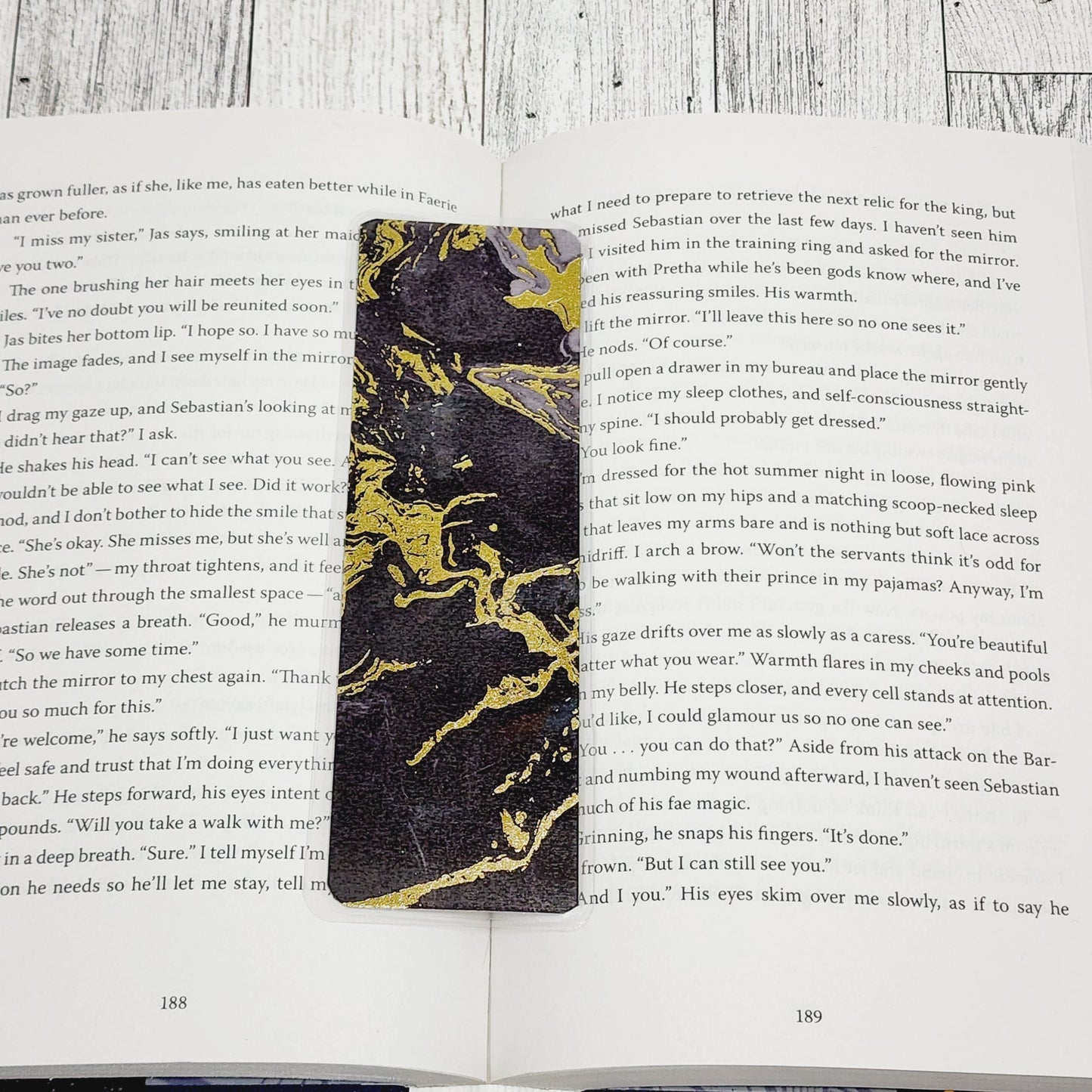 Black & Gold Marble Bookmark