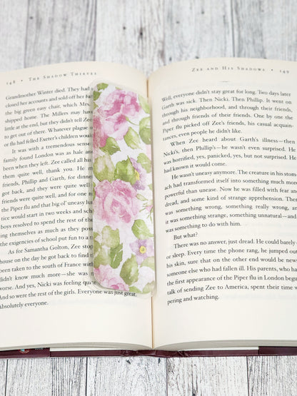Pink & Green Flowers Bookmark