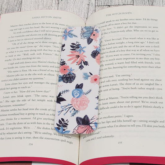 Pink & Blue Rose Bookmark