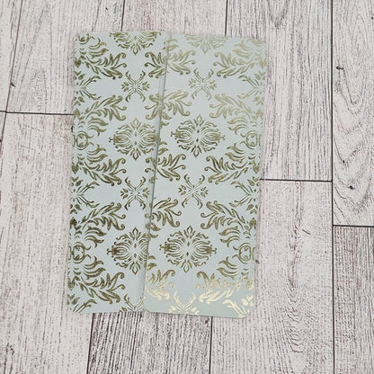 Gold & Mint Damask Bookmark